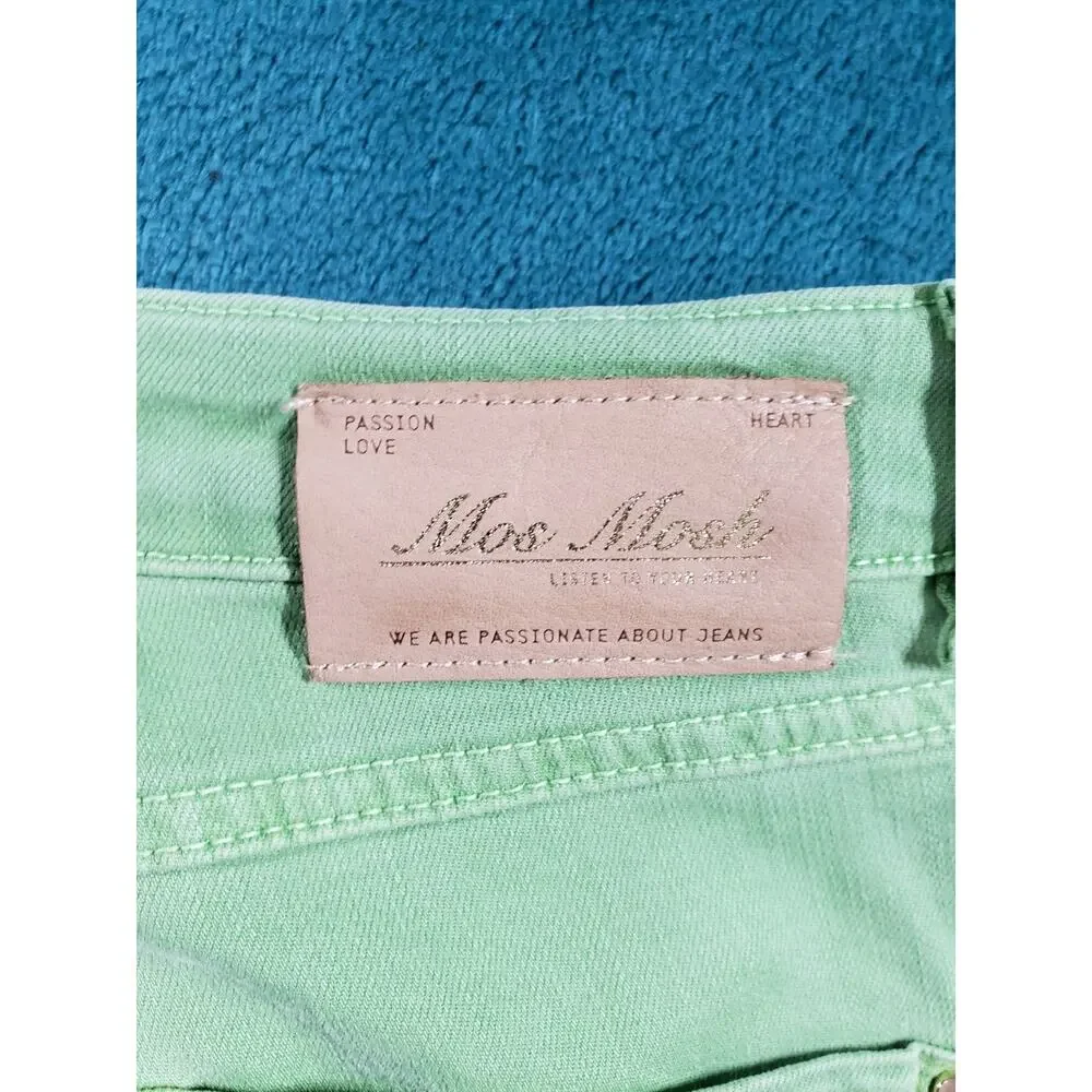 Mos Mosh Jeans Size 28 Womens Green Pants Denim Stretch Mid Rise Straight